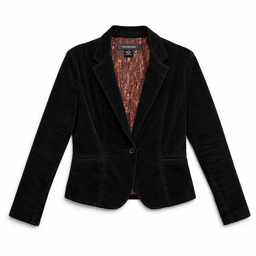 Calvin Klein Jeans Black Corduroy Blazer Jacket‎ Women's Medium